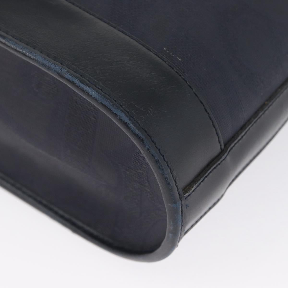 Christian Dior Trotter Canvas Shoulder Bag Navy Gold Auth ka2955