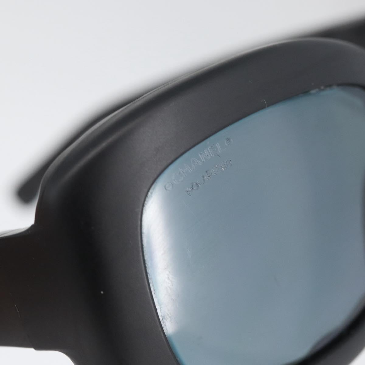 CHANEL Sunglasses plastic Black CC Auth ka2963