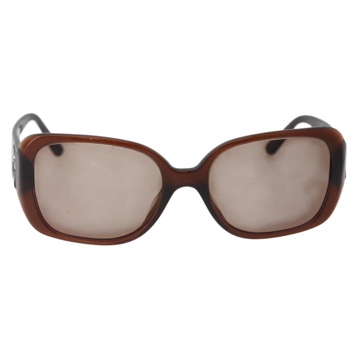 CHANEL Sunglasses plastic Brown CC Auth ka2964