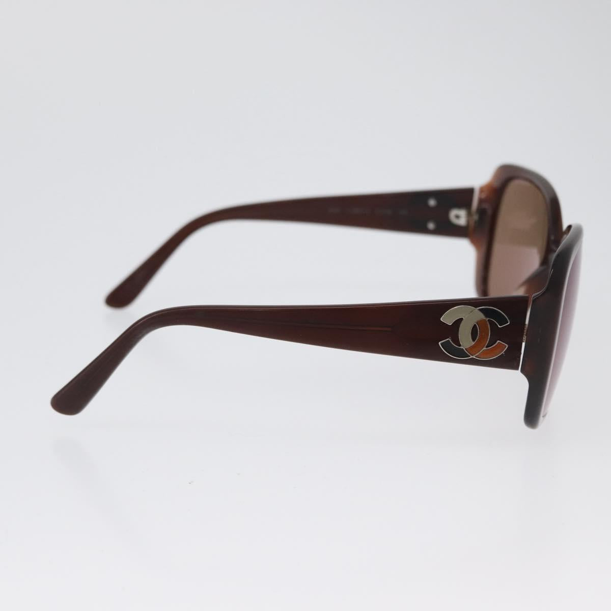 CHANEL Sunglasses plastic Brown CC Auth ka2964