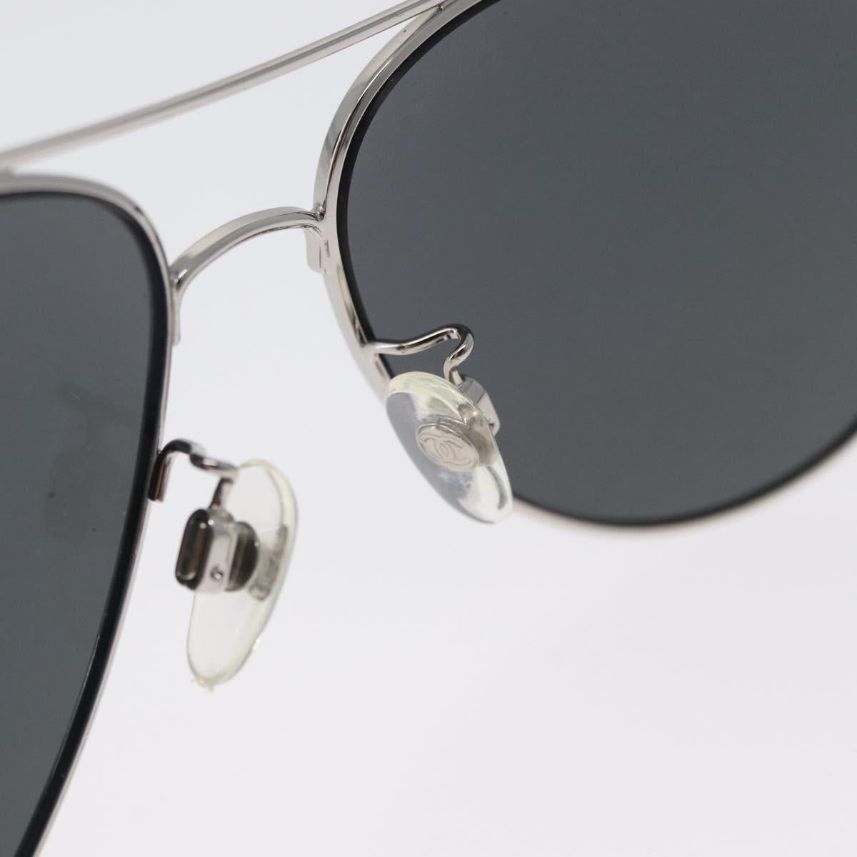 CHANEL Sunglasses metal Silver CC Auth ka2965