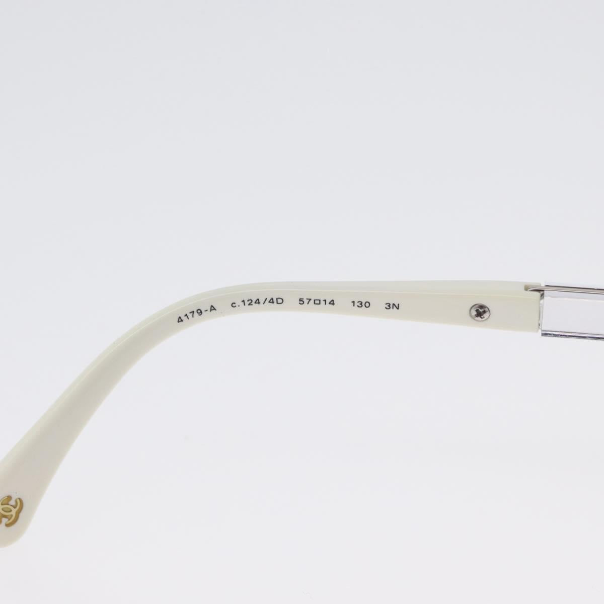 CHANEL Sunglasses metal Silver CC Auth ka2965