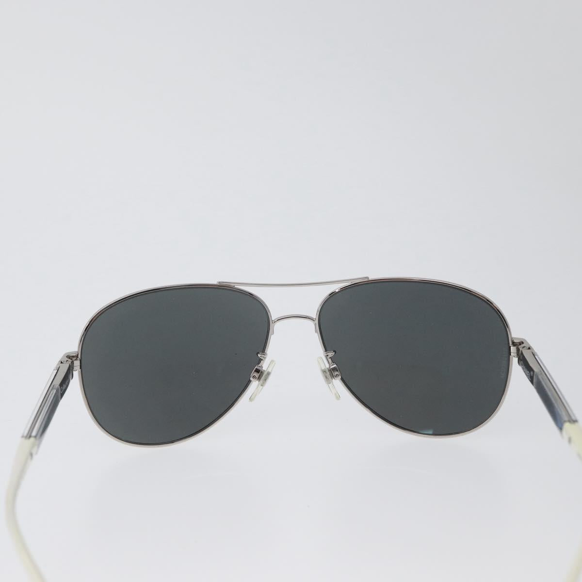 CHANEL Sunglasses metal Silver CC Auth ka2965