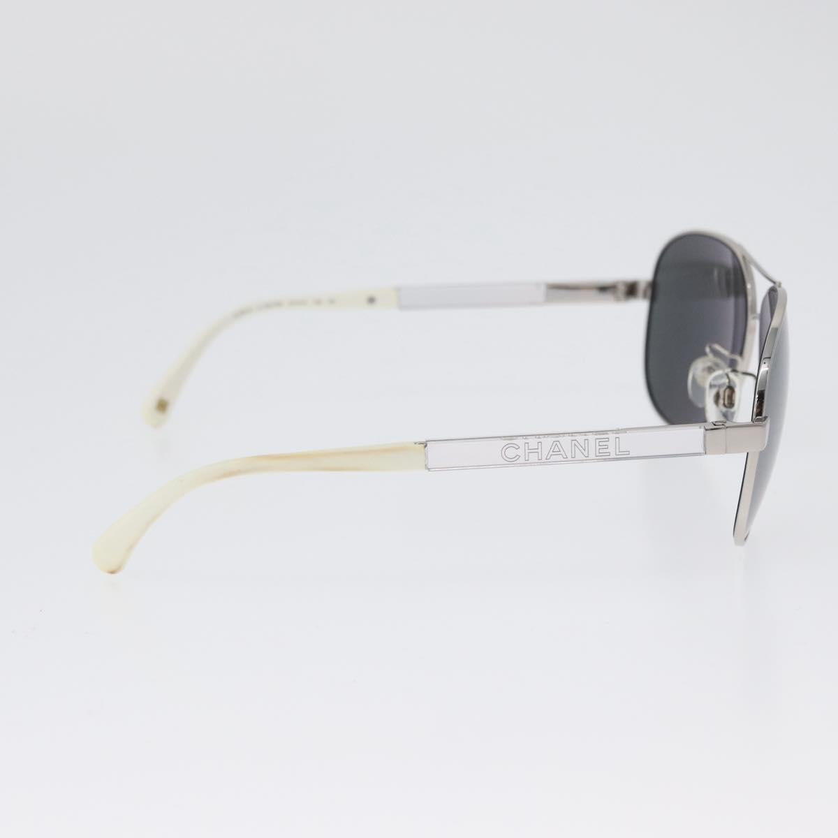 CHANEL Sunglasses metal Silver CC Auth ka2965