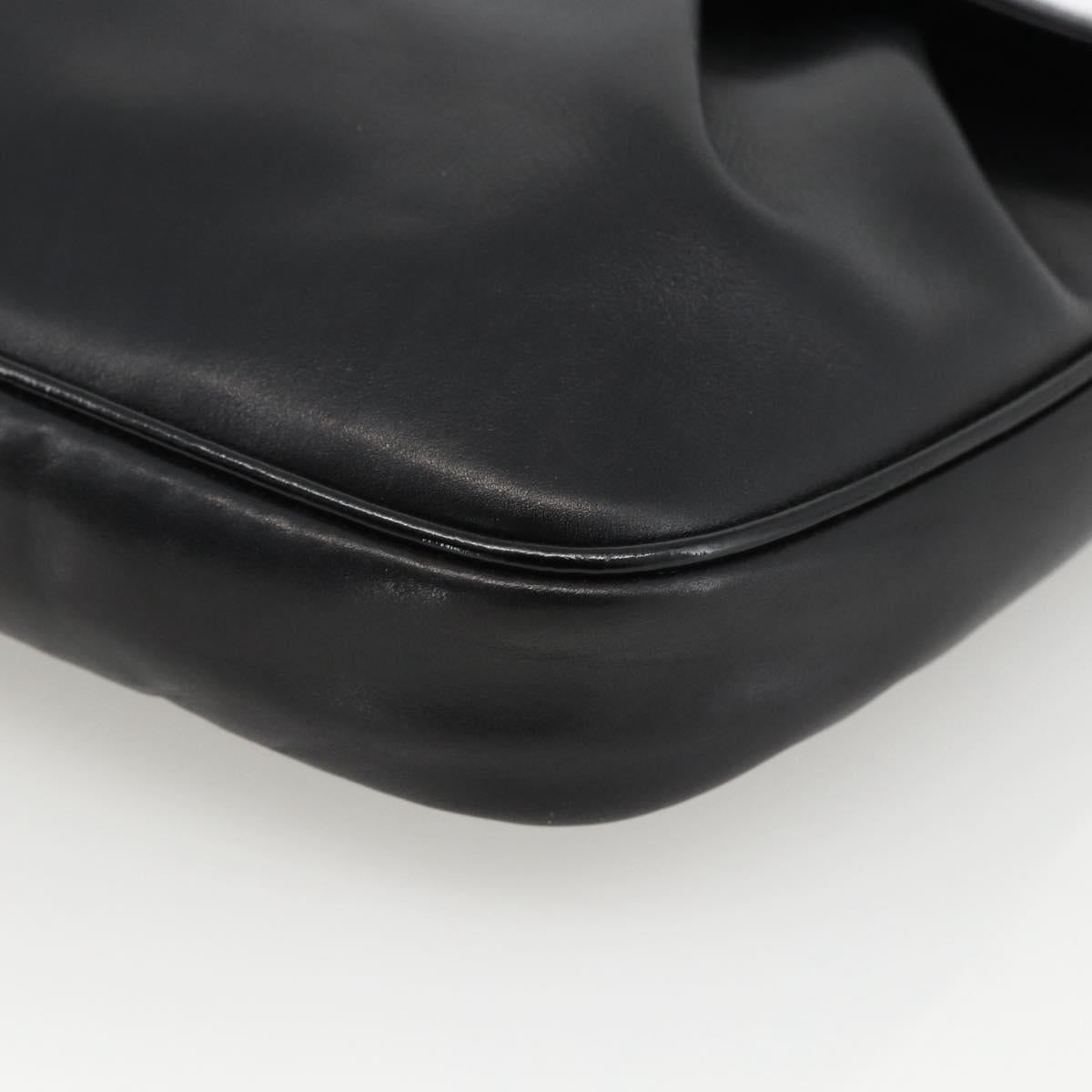 Salvatore Ferragamo Shoulder Bag Patent leather Black Gold Auth ka2971