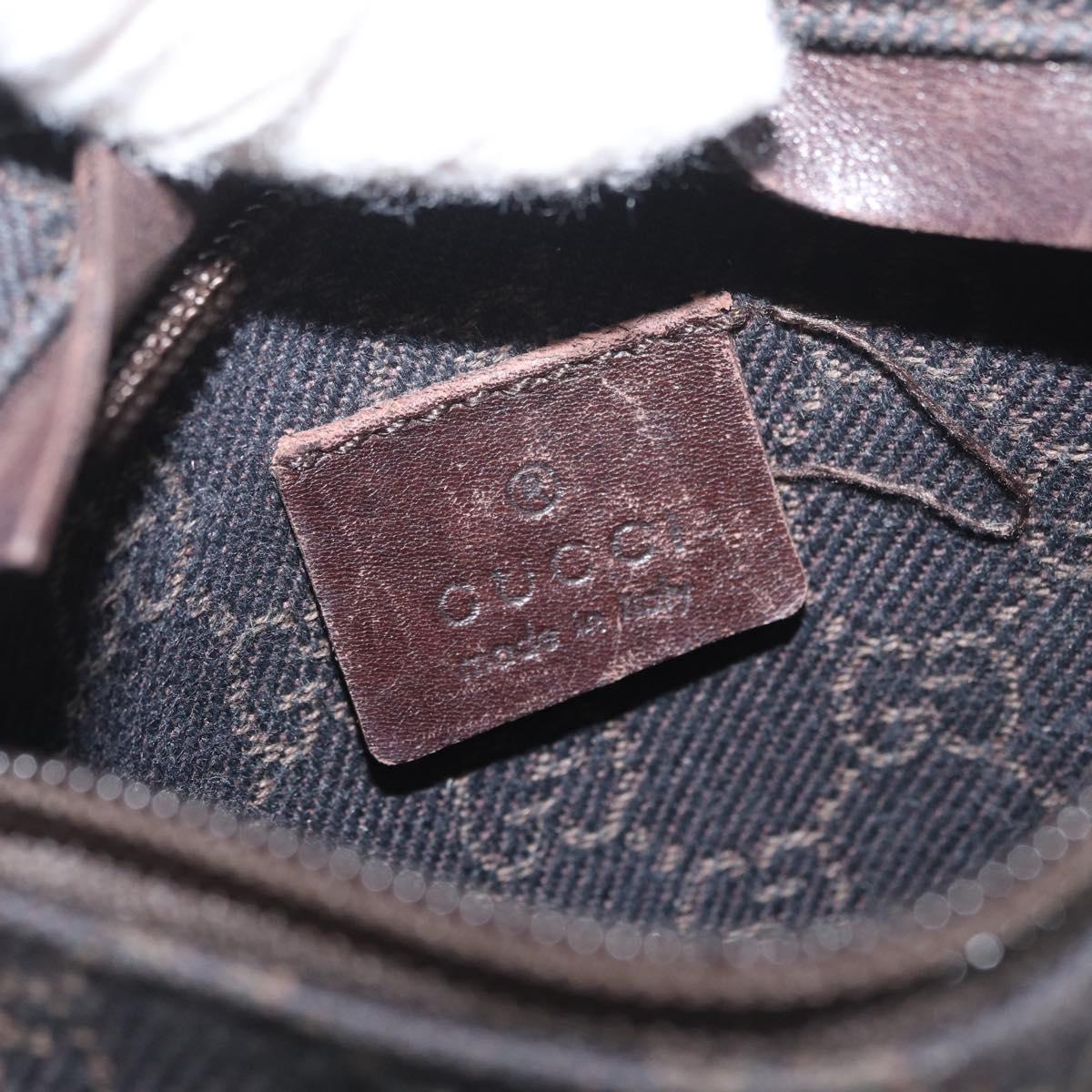 GUCCI GG Canvas Waist bag Dark Brown Silver 28566 Auth ka2977