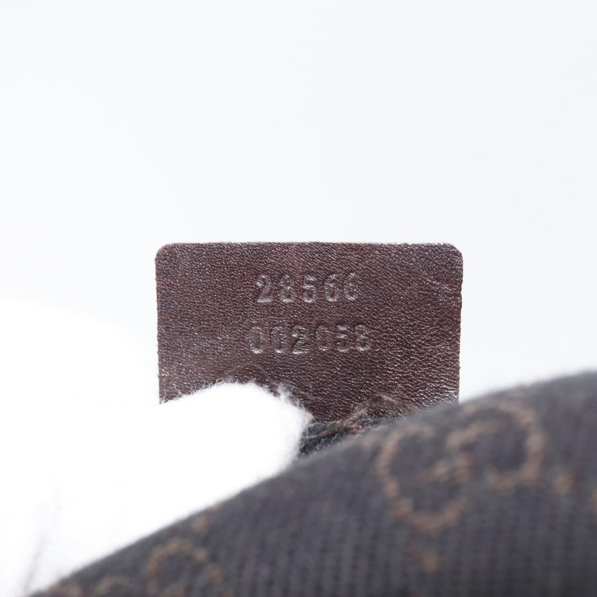 GUCCI GG Canvas Waist bag Dark Brown Silver 28566 Auth ka2977
