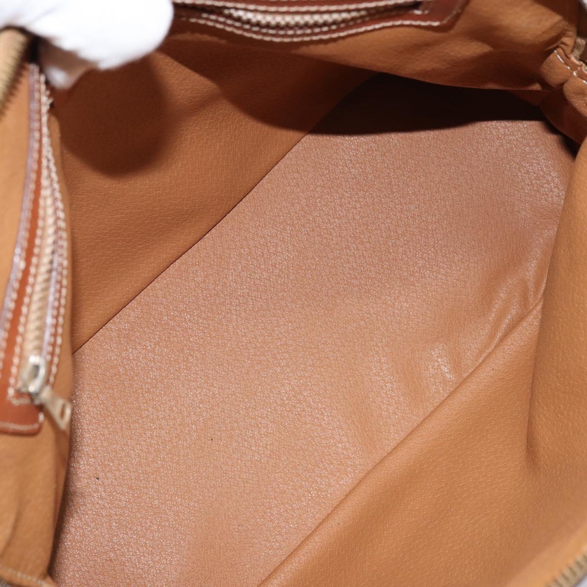 CELINE Macadam Canvas Hand Bag PVC Leather 2way Brown Gold Auth ka2994