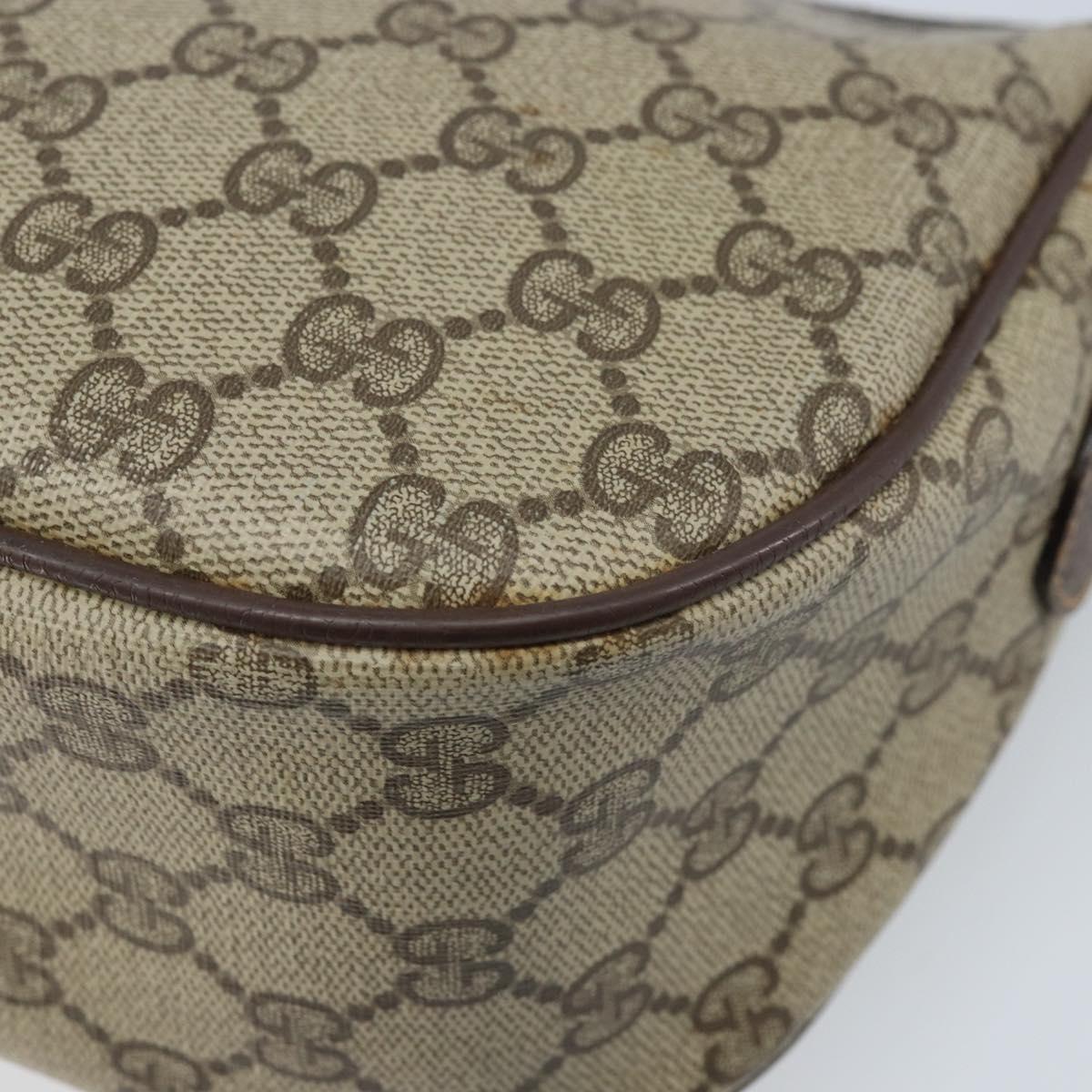 GUCCI GG Supreme Web Sherry Line Bag PVC Beige Red 89 02 032 Auth ka2995