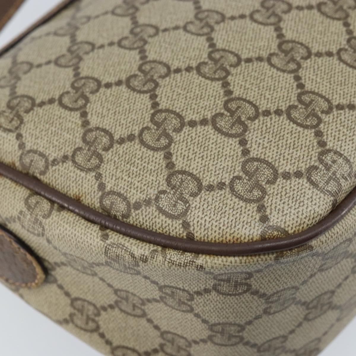 GUCCI GG Supreme Web Sherry Line Bag PVC Beige Red 89 02 032 Auth ka2995