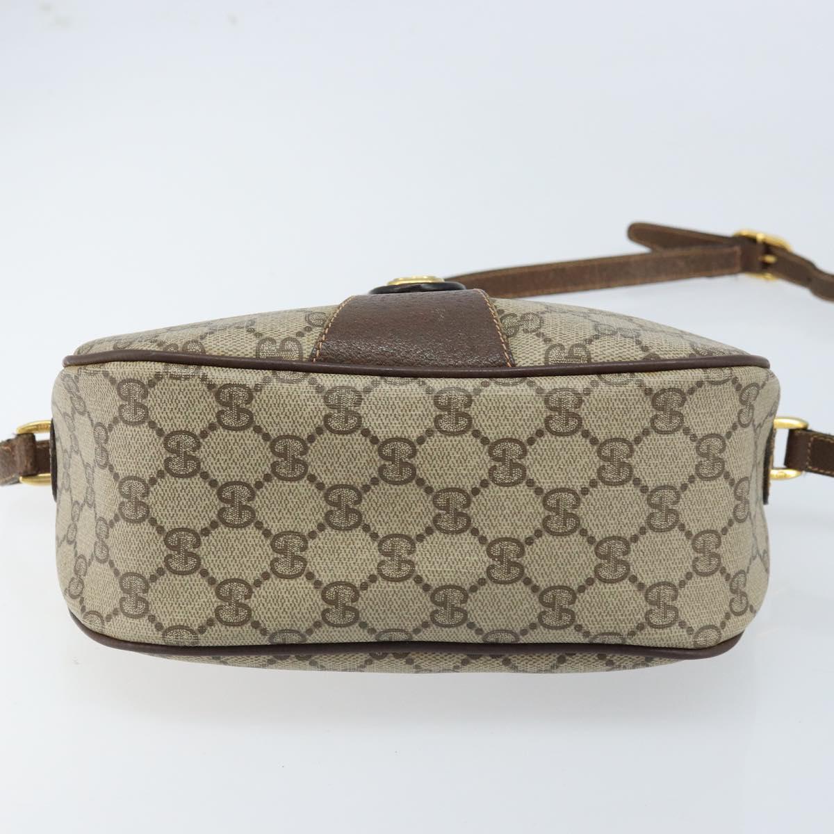 GUCCI GG Supreme Web Sherry Line Bag PVC Beige Red 89 02 032 Auth ka2995