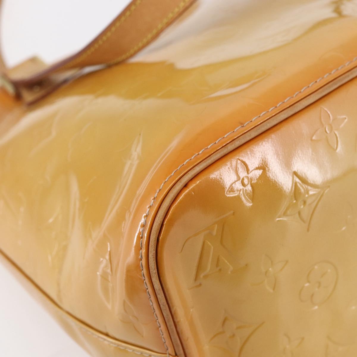 LOUIS VUITTON Monogram Vernis Houston Hand Bag Beige M91004 LV Auth ka300