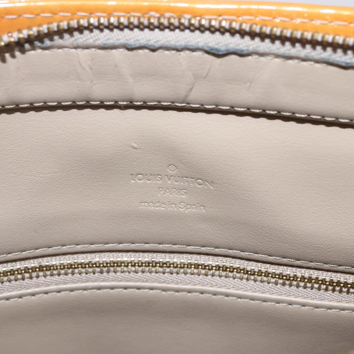 LOUIS VUITTON Monogram Vernis Houston Hand Bag Beige M91004 LV Auth ka300