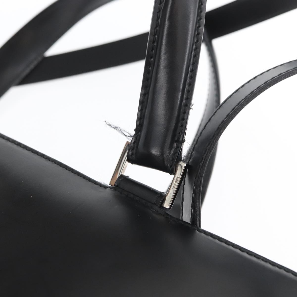 Salvatore Ferragamo Hand Bag Leather 2way Black Silver Auth ka3005