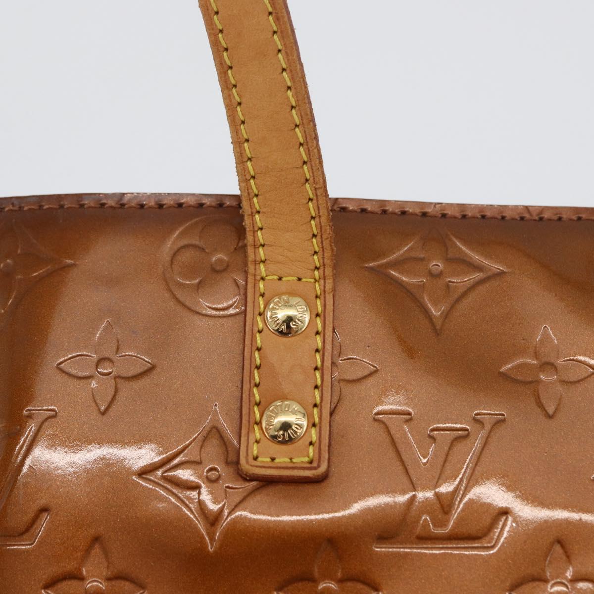 LOUIS VUITTON Monogram Vernis Reade MM Hand Bag Bronze M91143 LV Auth ka3006