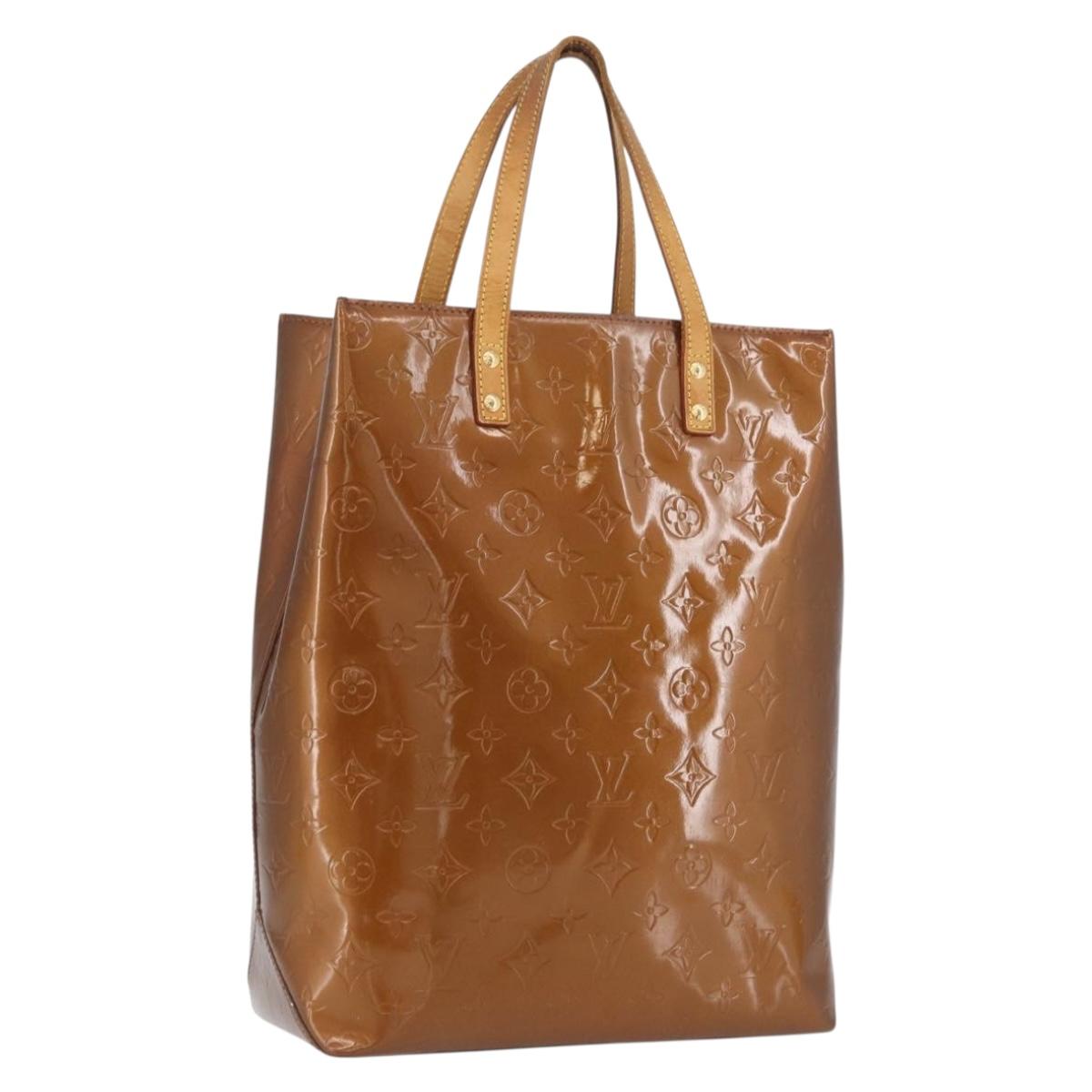 LOUIS VUITTON Monogram Vernis Reade MM Hand Bag Bronze M91143 LV Auth ka3006