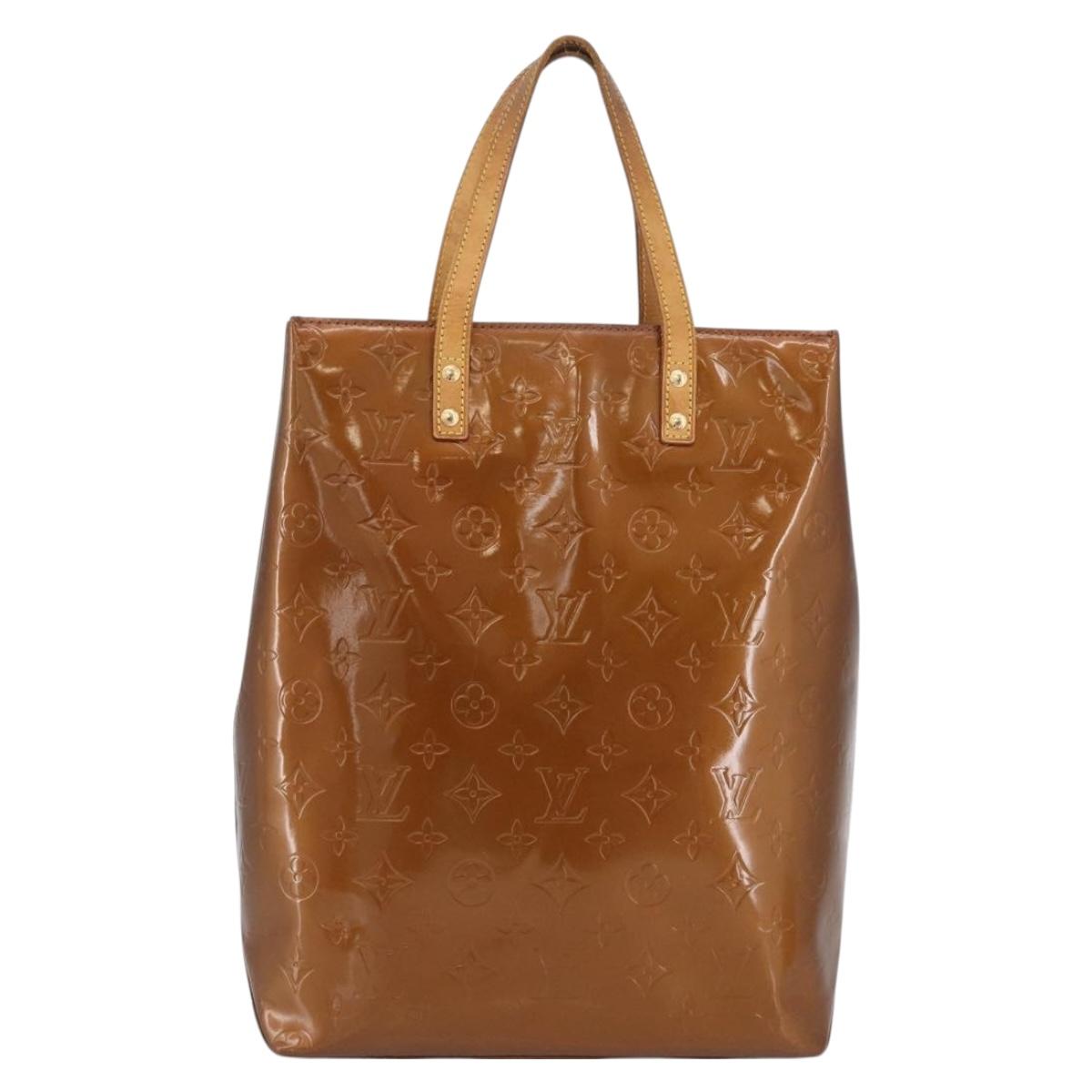 LOUIS VUITTON Monogram Vernis Reade MM Hand Bag Bronze M91143 LV Auth ka3006