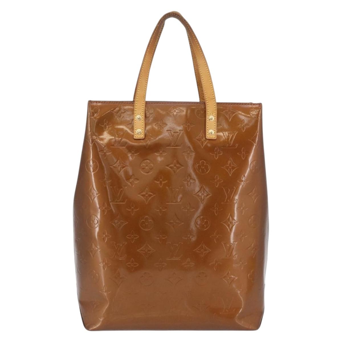 LOUIS VUITTON Monogram Vernis Reade MM Hand Bag Bronze M91143 LV Auth ka3006