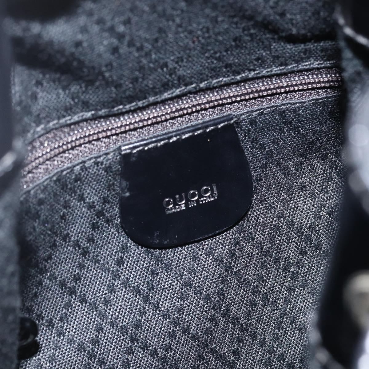 GUCCI Bamboo Body Bag Nylon Black Silver 003 2113 0036 Auth ka3012