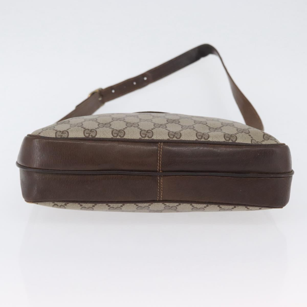 GUCCI GG Supreme Shoulder Bag PVC Beige Gold Auth ka3015