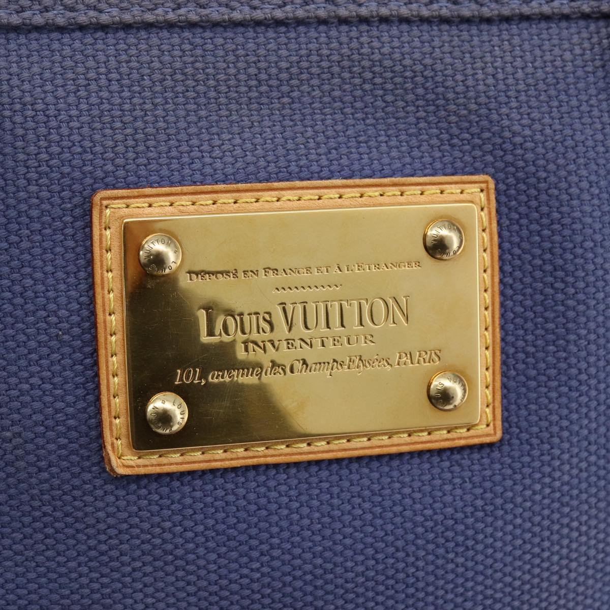 LOUIS VUITTON Antigua Cabas MM Tote Bag Blue M40087 LV Auth ka3019