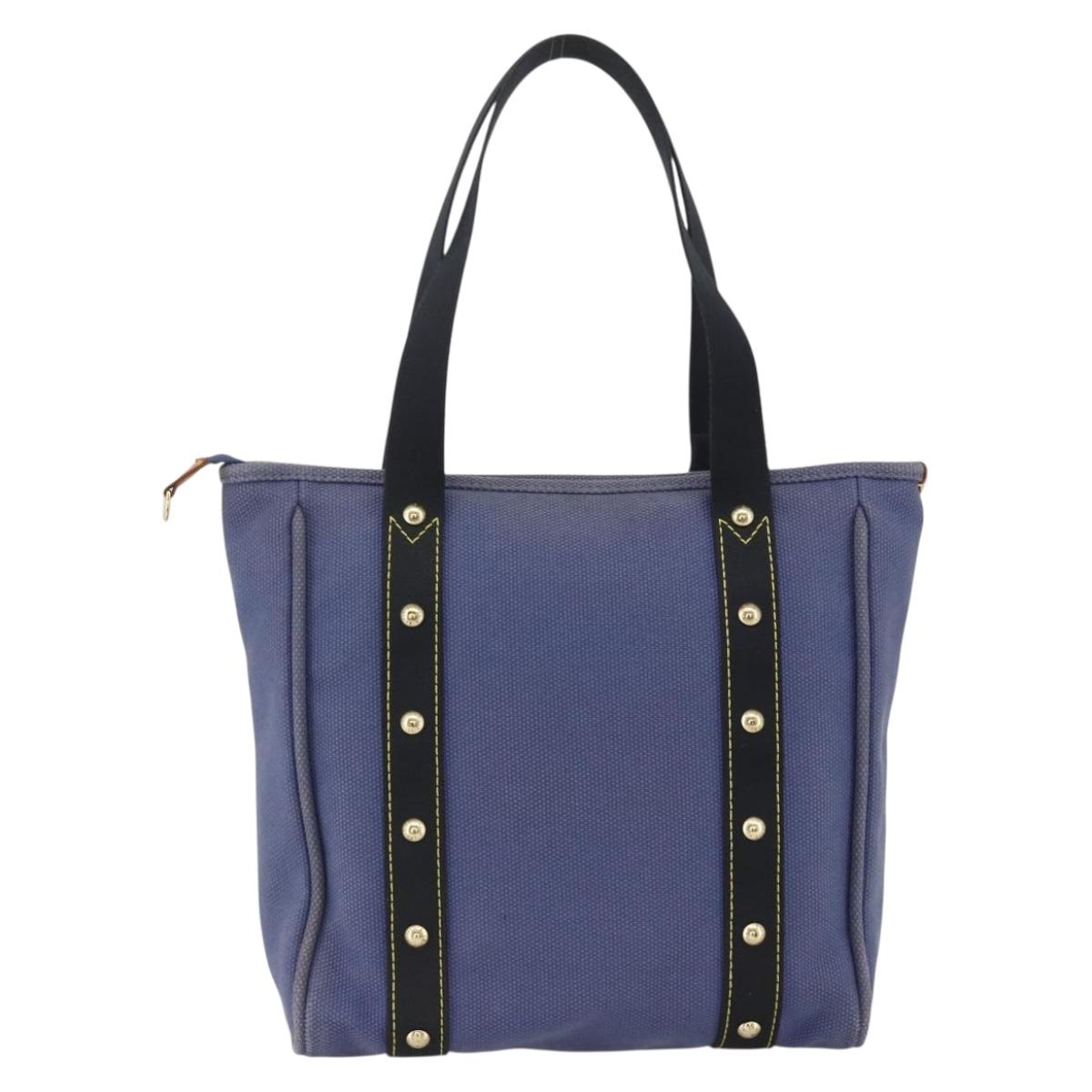 LOUIS VUITTON Antigua Cabas MM Tote Bag Blue M40087 LV Auth ka3019