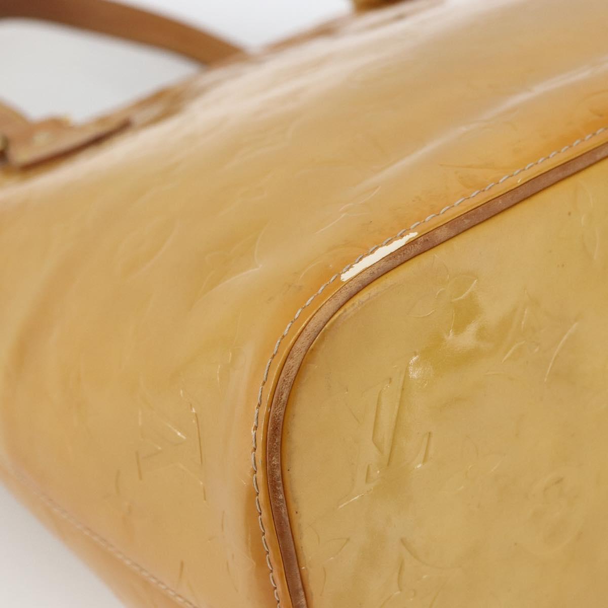 LOUIS VUITTON Monogram Vernis Houston Hand Bag Beige M91004 LV Auth ka3023