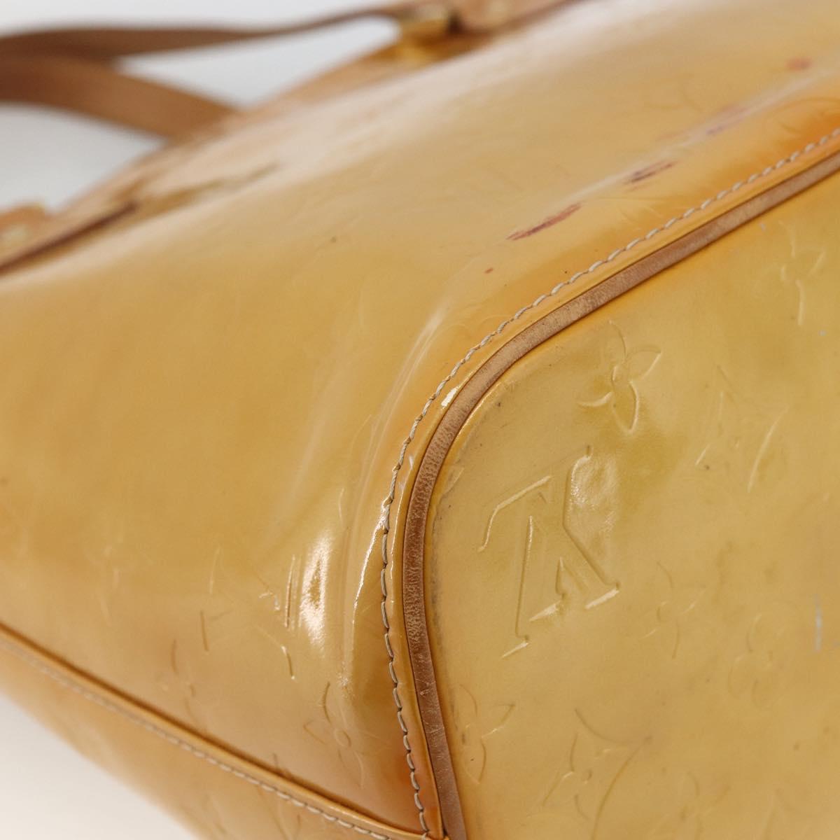 LOUIS VUITTON Monogram Vernis Houston Hand Bag Beige M91004 LV Auth ka3023