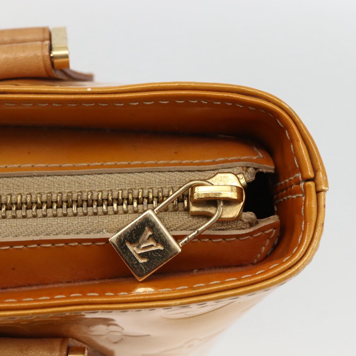 LOUIS VUITTON Monogram Vernis Houston Hand Bag Beige M91004 LV Auth ka3023