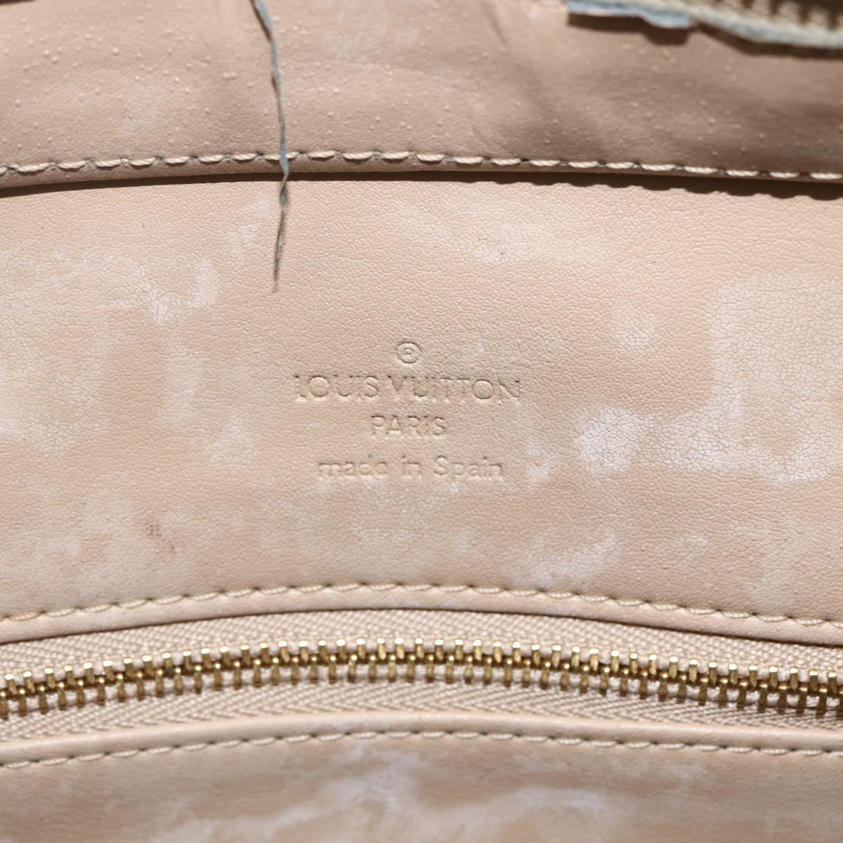 LOUIS VUITTON Monogram Vernis Houston Hand Bag Beige M91004 LV Auth ka3023