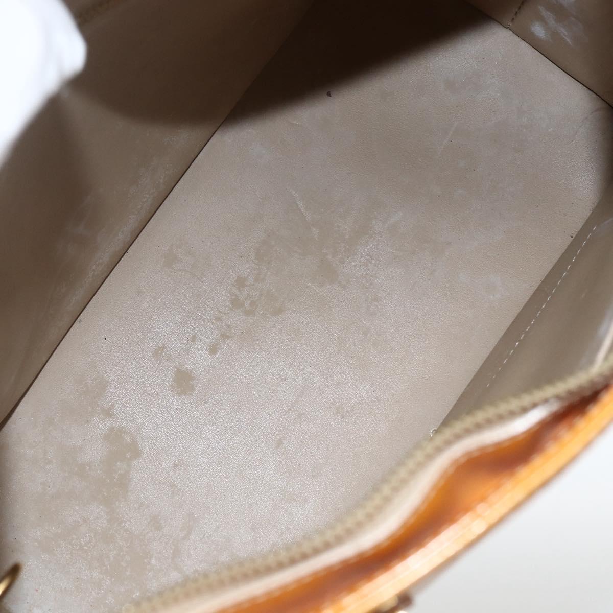 LOUIS VUITTON Monogram Vernis Houston Hand Bag Beige M91004 LV Auth ka3023