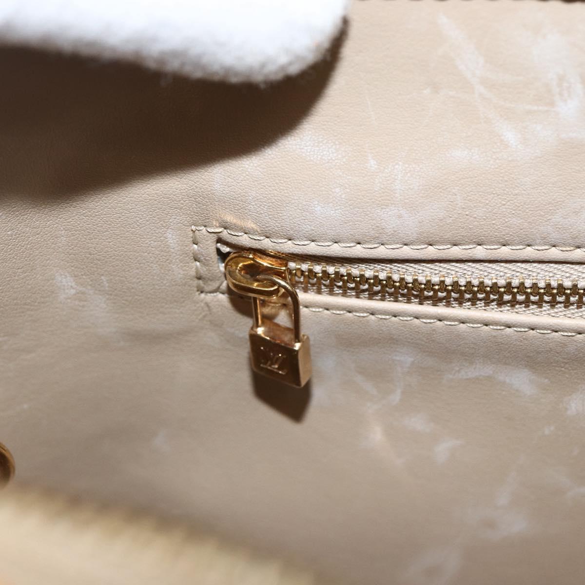 LOUIS VUITTON Monogram Vernis Houston Hand Bag Beige M91004 LV Auth ka3023