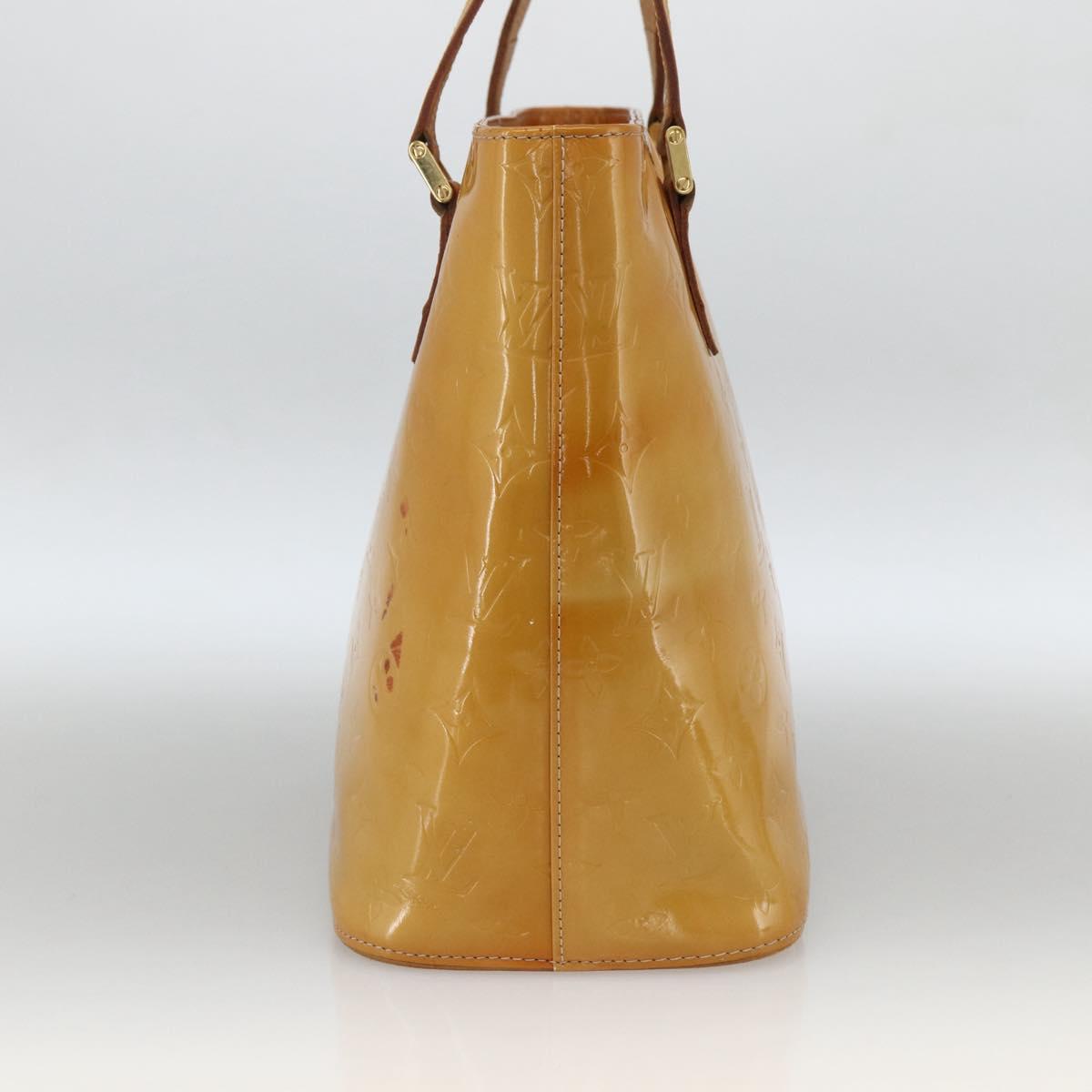 LOUIS VUITTON Monogram Vernis Houston Hand Bag Beige M91004 LV Auth ka3023