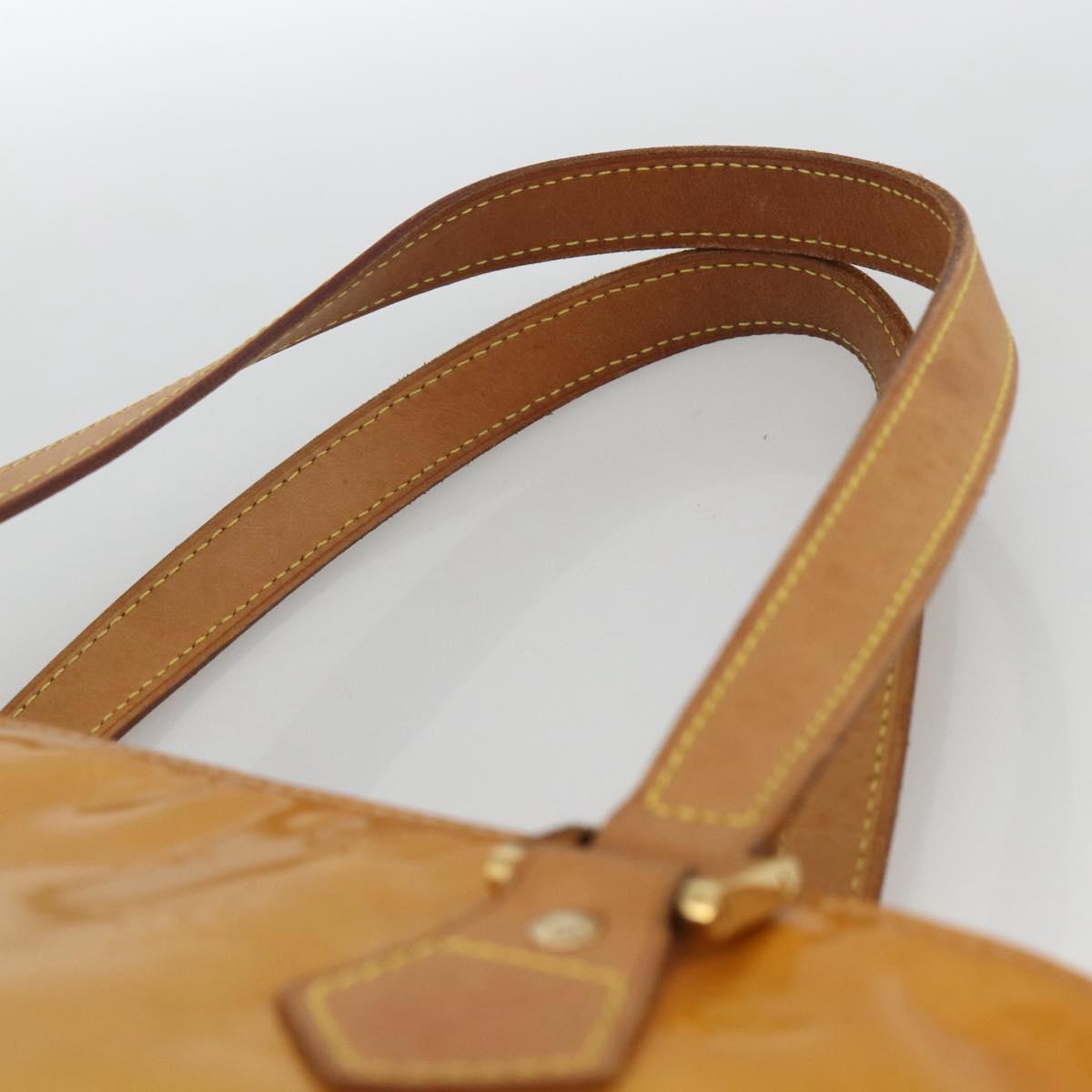 LOUIS VUITTON Monogram Vernis Houston Hand Bag Beige M91004 LV Auth ka3023