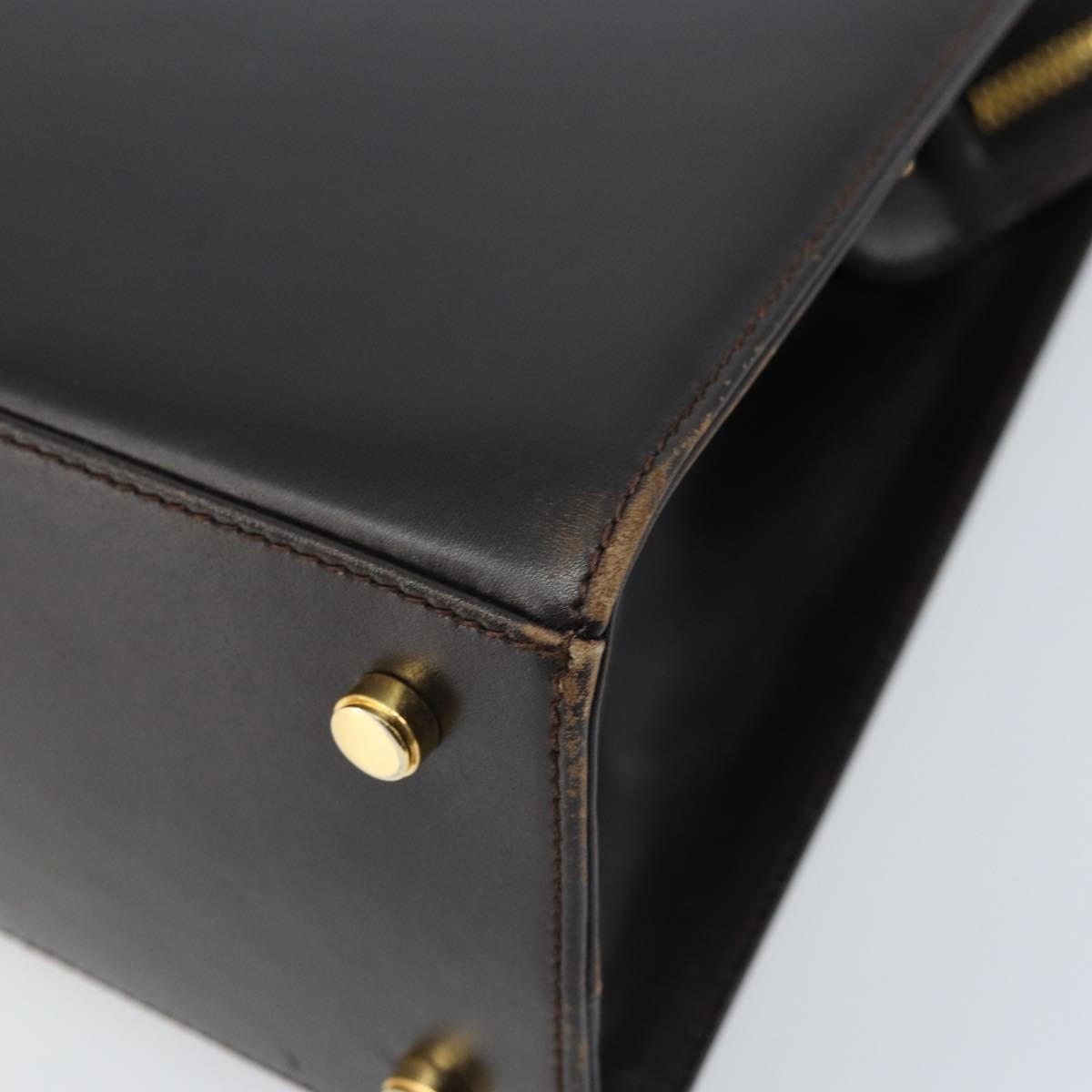 Salvatore Ferragamo Shoulder Bag Leather Brown Gold Auth ka3025