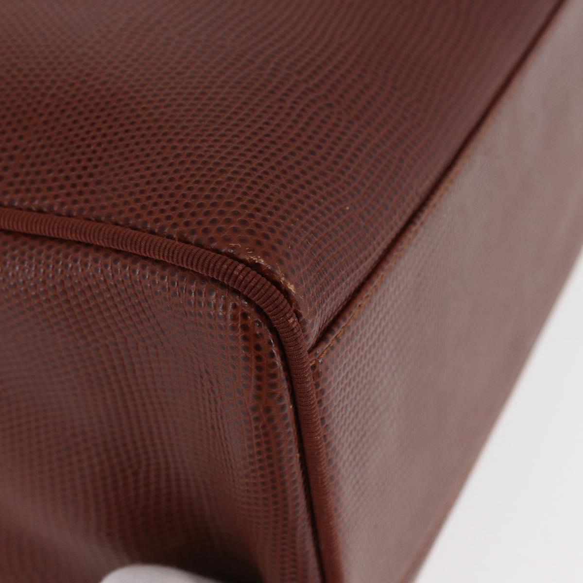 Salvatore Ferragamo Tote Bag Leather Brown Gold Auth ka3028