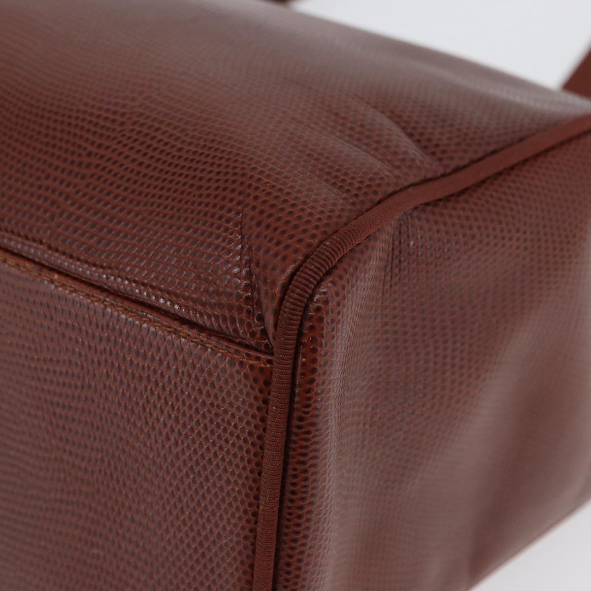 Salvatore Ferragamo Tote Bag Leather Brown Gold Auth ka3028