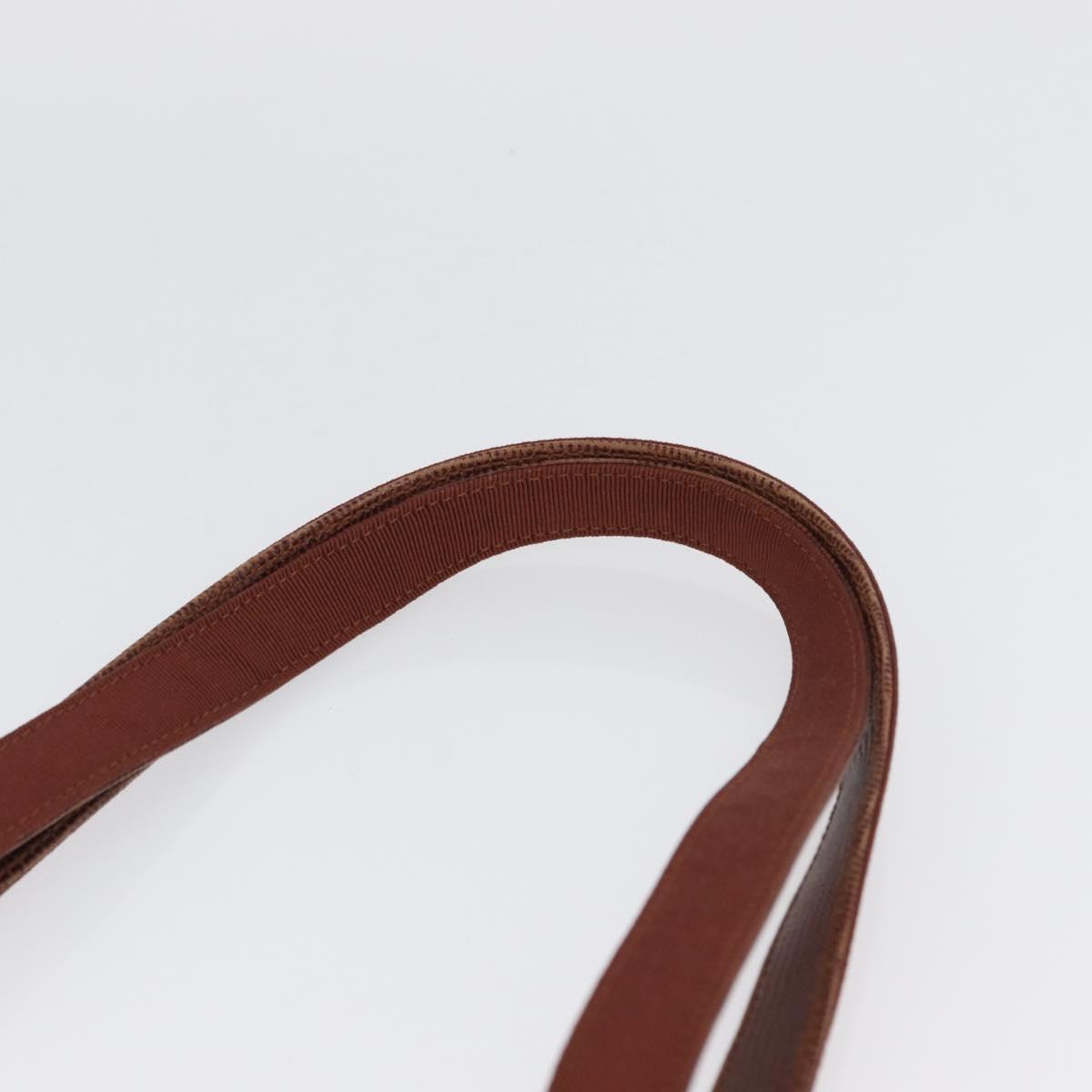 Salvatore Ferragamo Tote Bag Leather Brown Gold Auth ka3028
