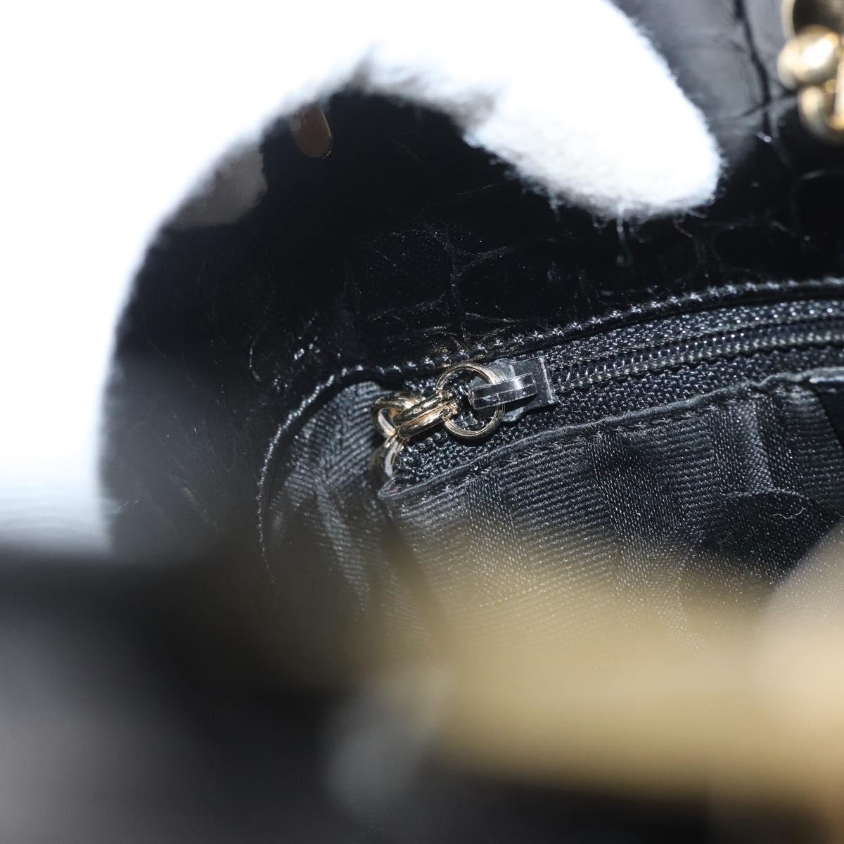 Salvatore Ferragamo Hand Bag Leather 2way Black Gold Auth ka3030
