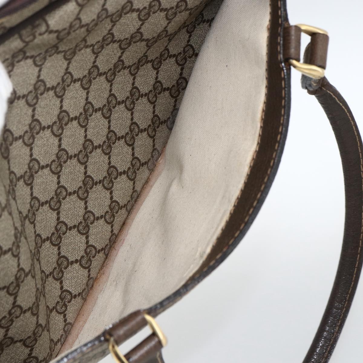 GUCCI GG Supreme Web Sherry Line Hand Bag PVC Beige Gold 010 378 Auth ka3033