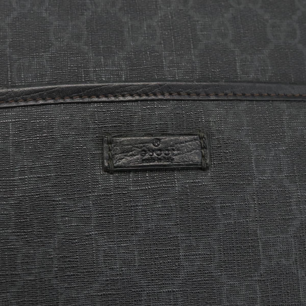 GUCCI GG Supreme Shoulder Bag PVC Black Silver 162904 Auth ka3041