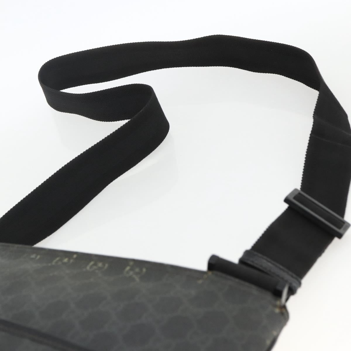 GUCCI GG Supreme Shoulder Bag PVC Black Silver 162904 Auth ka3041
