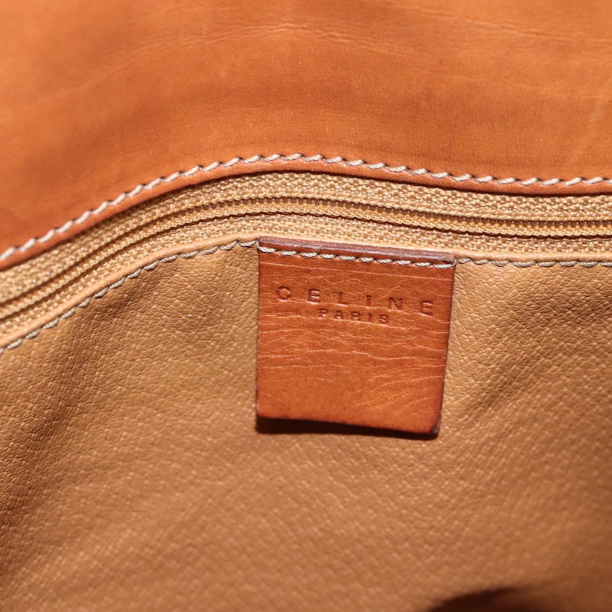 CELINE Macadam Canvas Tote Bag PVC Leather Brown Gold Auth ka3045