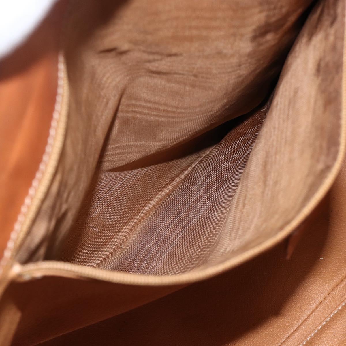 CELINE Macadam Canvas Tote Bag PVC Leather Brown Gold Auth ka3045