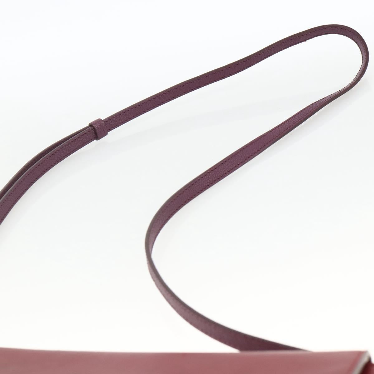 Chloe Chain Shoulder Bag Leather Red Gold Auth ka3046A