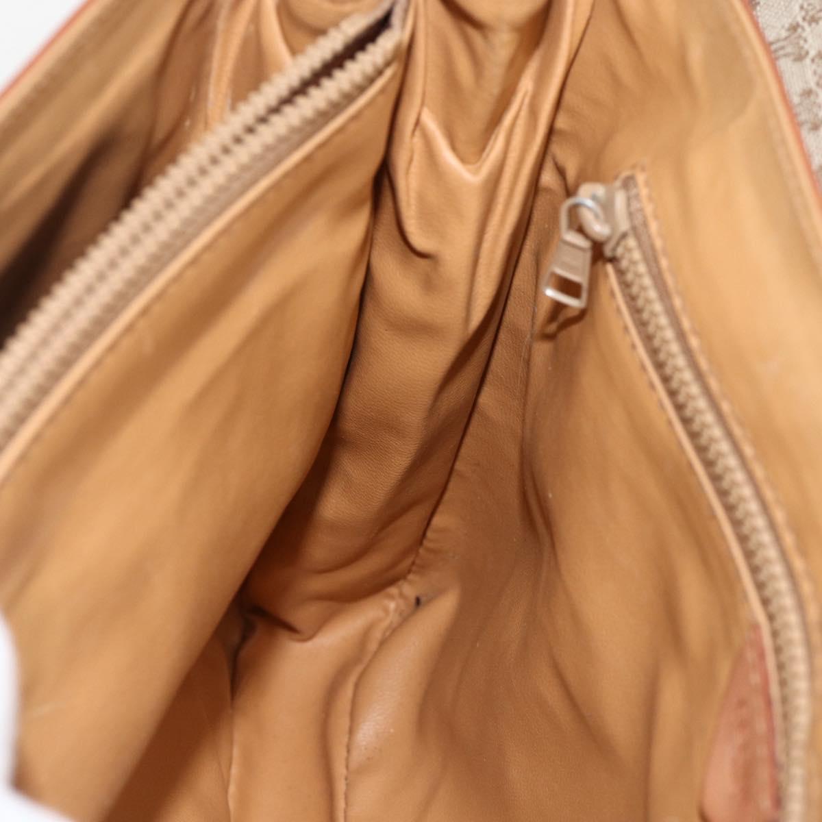 CELINE Macadam Canvas Hand Bag PVC Beige Gold Auth ka3048