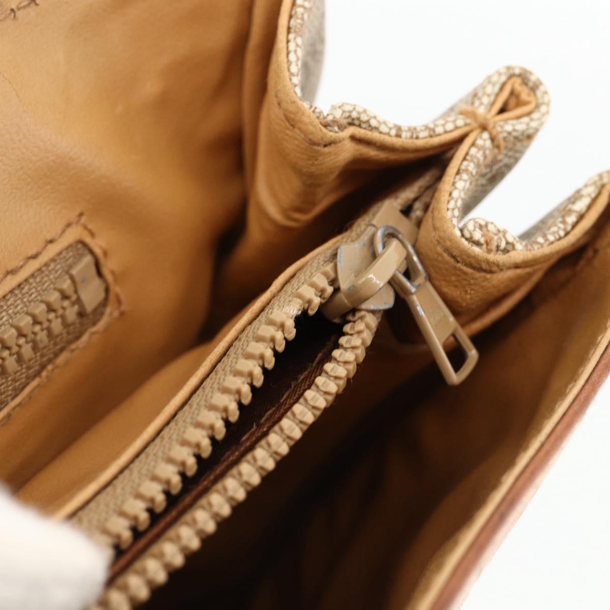 CELINE Macadam Canvas Hand Bag PVC Beige Gold Auth ka3048