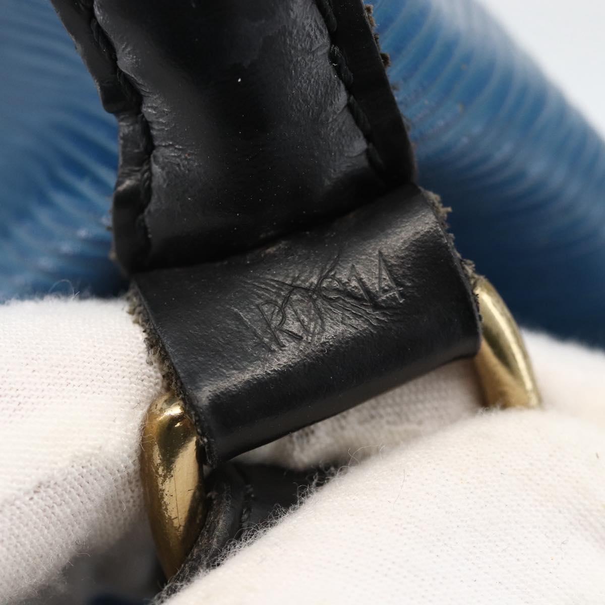 LOUIS VUITTON Epi Petit Noe Shoulder Bag Bicolor Black Blue M44152 Auth ka3051