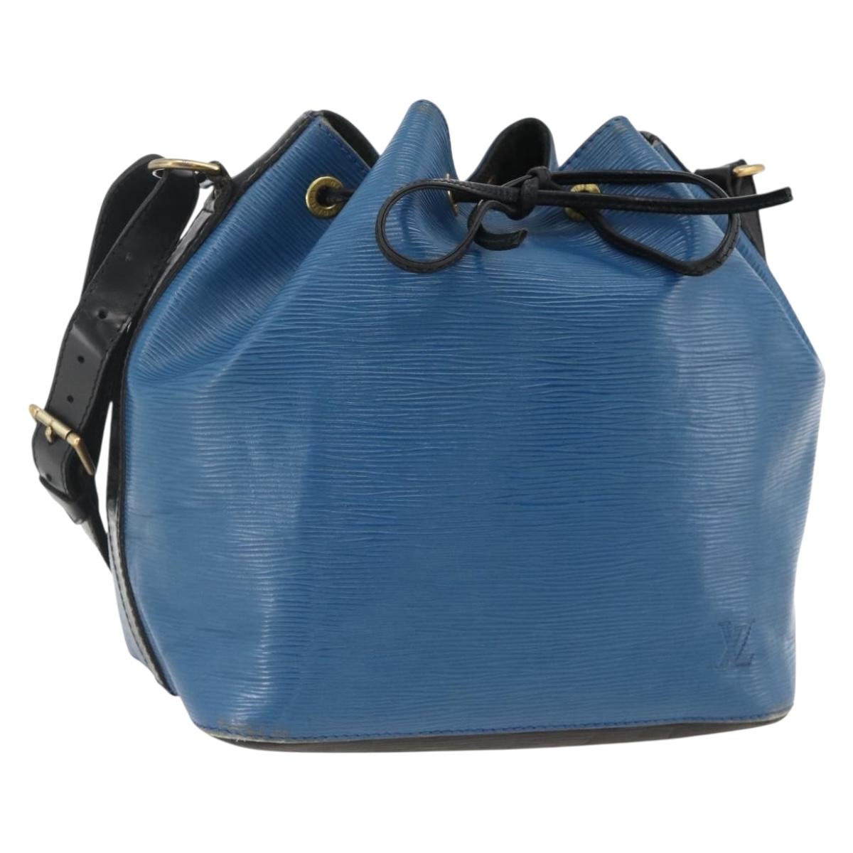 LOUIS VUITTON Epi Petit Noe Shoulder Bag Bicolor Black Blue M44152 Auth ka3051