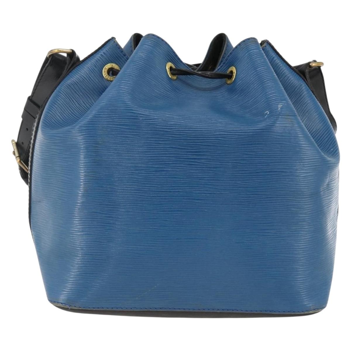 LOUIS VUITTON Epi Petit Noe Shoulder Bag Bicolor Black Blue M44152 Auth ka3051